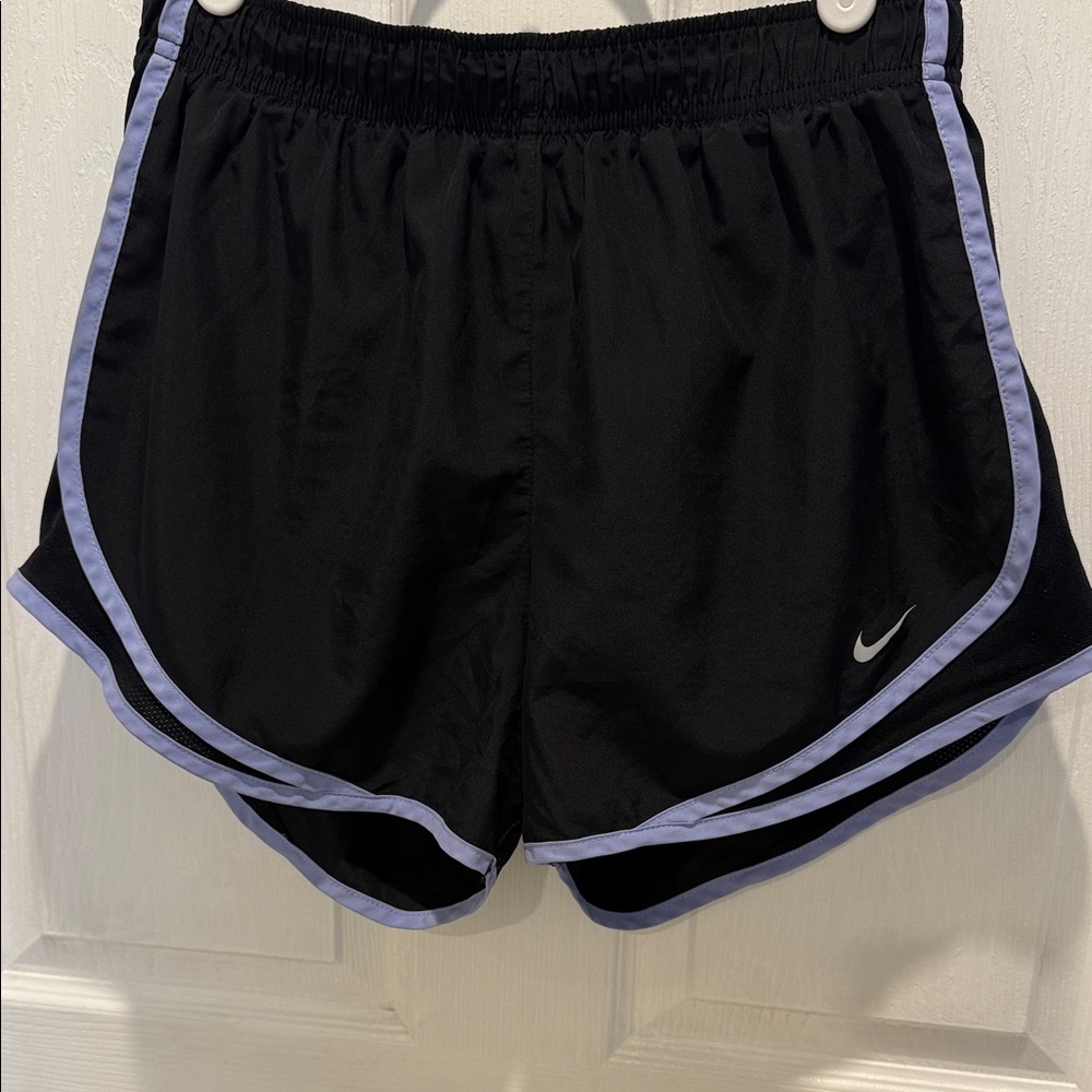 Nike Women's Black Shorts with Purple Trim